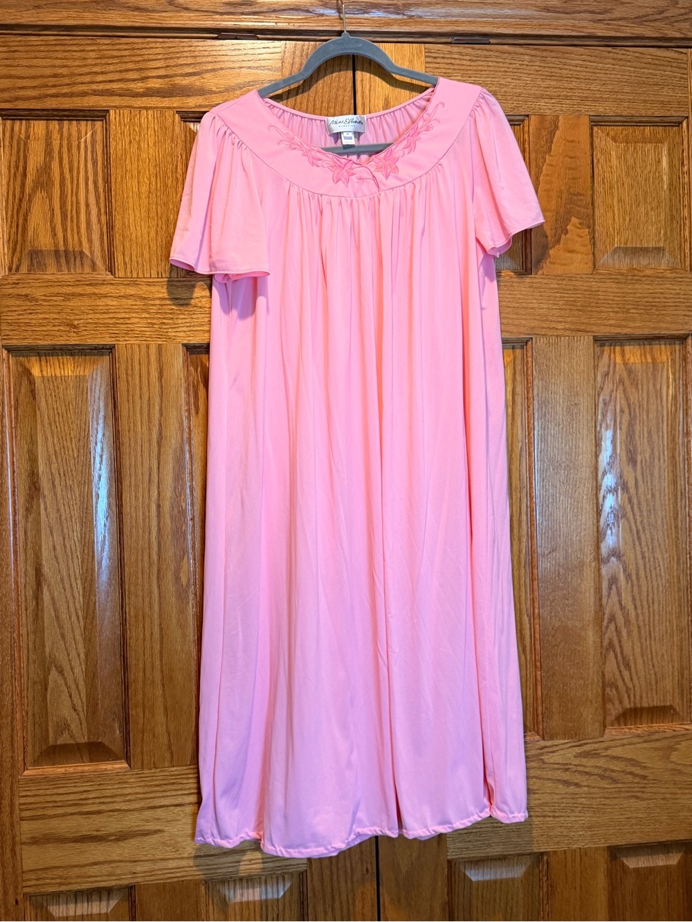 Miss Elaine Classics Pink Embroidered Nightgown